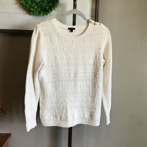 Talbots off white ivory sweater shirt large